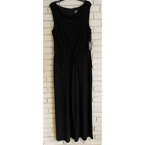 Vince Camuto Black Sleeveless Jumpsuit‎ NWT Cinched Waist Tie Front Sz XL